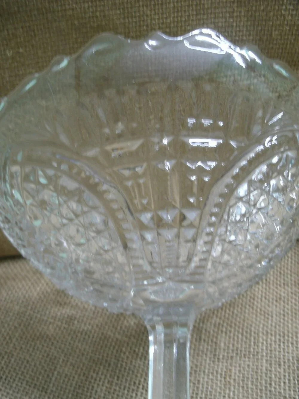 EAPG Fortuna New Martinsville Glass Tall Compote Fruit Bowl